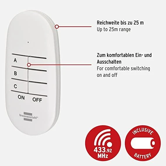 Brennenstuhl Comfort-Line nuotolinio valdymo lizdų rinkinys Mini 3+1