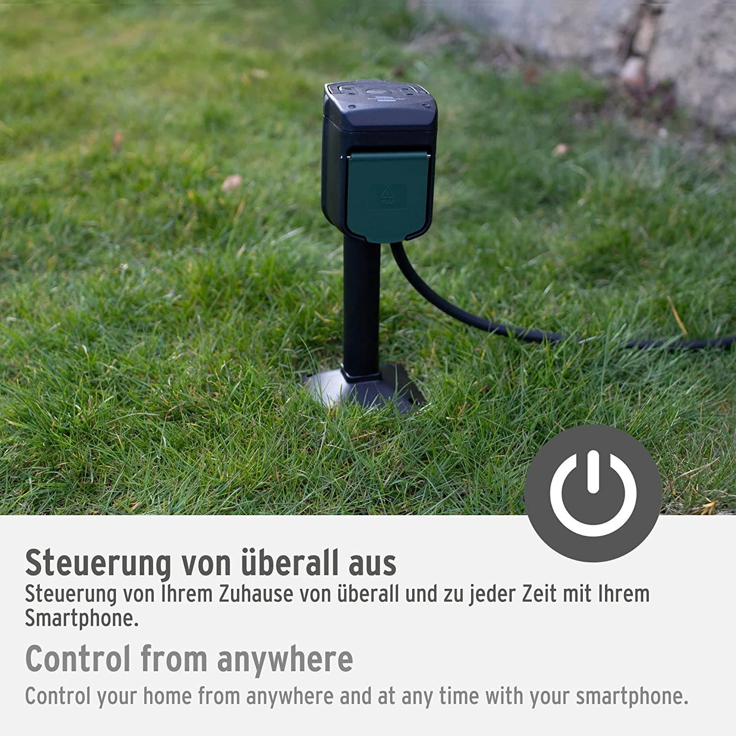 Brennenstuhl WiFi lauko lizdas 2 krypčių IP44 su įžeminimo smaigaliu