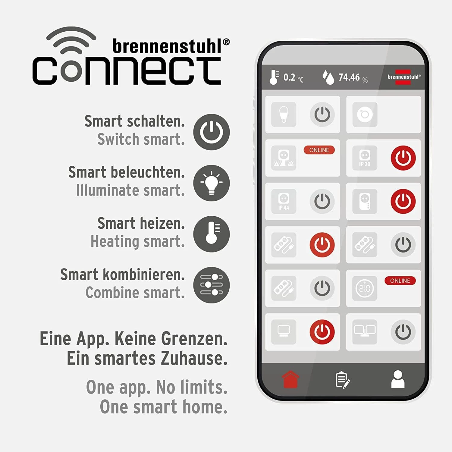 Brennenstuhl WiFi lauko lizdas 2 krypčių IP44 su įžeminimo smaigaliu