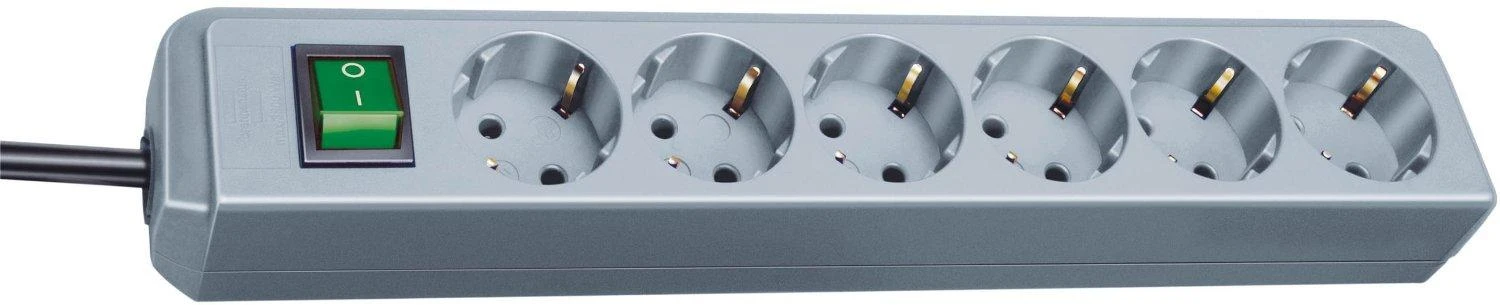 Brennenstuhl Eco-Line elektros juosta 6 lizdai 1,5 m sidabrinė (1159540015)