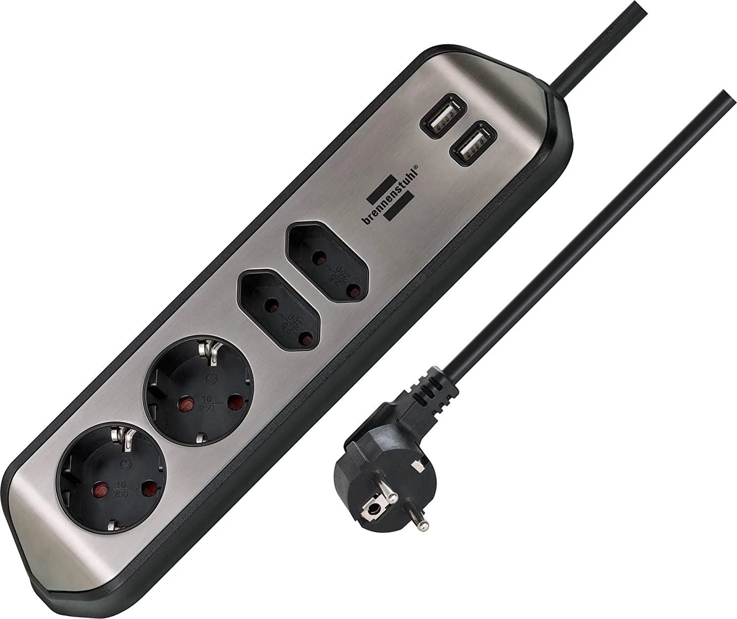 Buitinis ilgintuvas BRENNENSTUHL, 4 vt, 2USB, 2m
