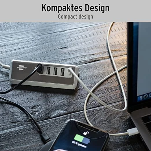 Brennenstuhl USB daugiafunkcis įkroviklis su 1,5 m 4xUSB TYP A + 1x TYP C