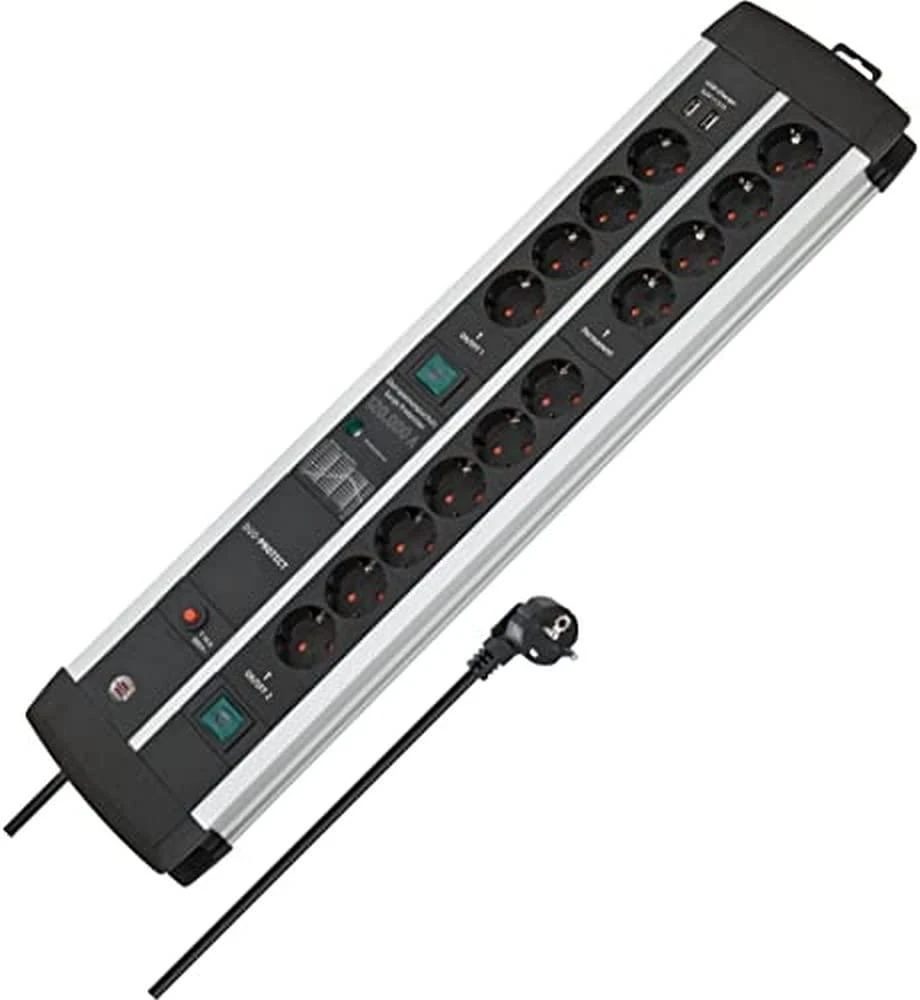 Carruzzo Brennenstuhl 1392000232 elektros tinklo ilgintuvas 3 m 14 AC išvestis(ys / čių) Vidaus Juoda, Sidabras