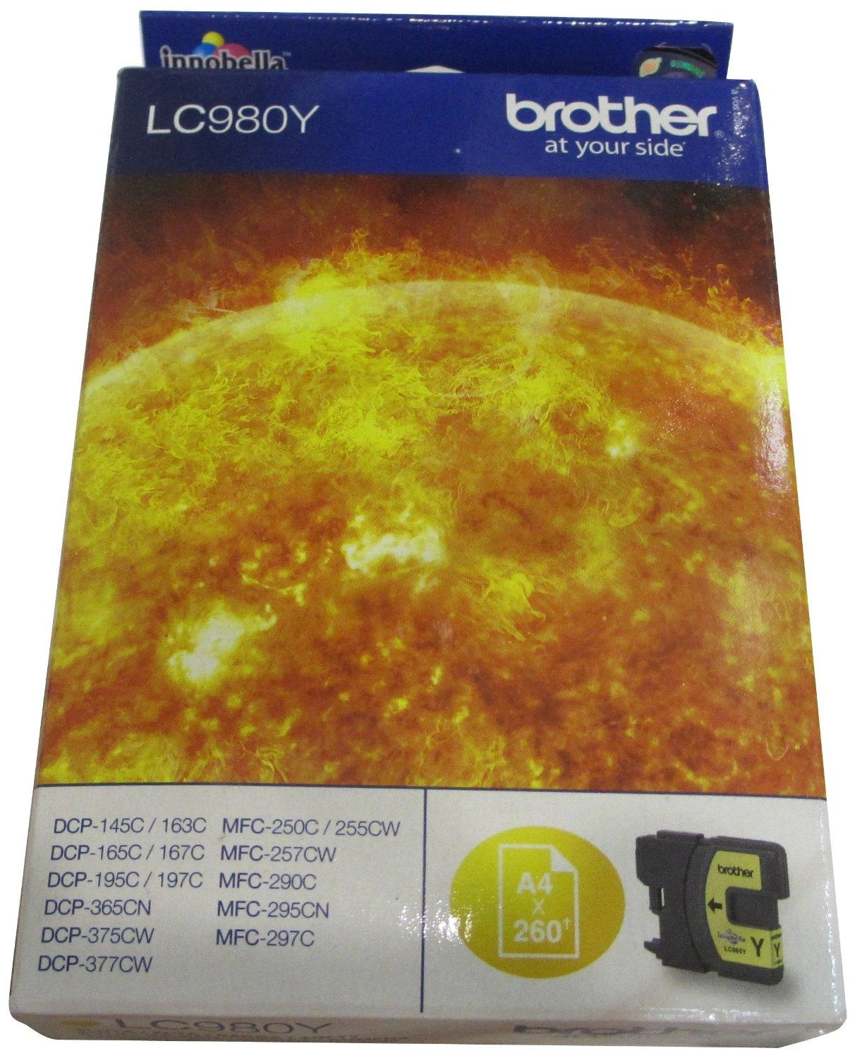 BROTHER LC-980Y TONERIS Geltonas 260P