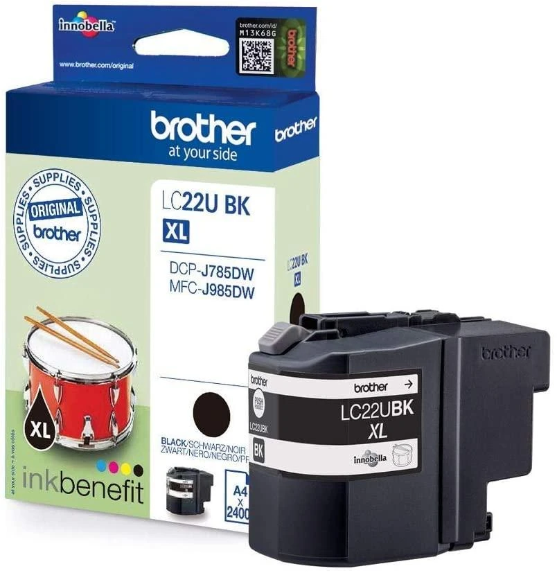 Brother LC-22UBK rašalo kasetė, Juodas