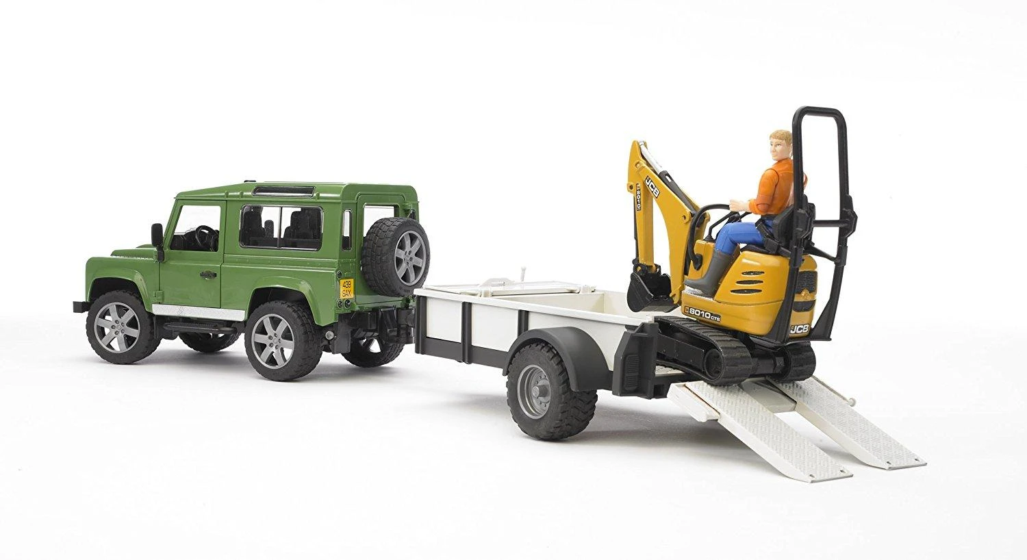 BRUDER sunkvežimis Land Rover ir eskavatorius su darbuotoju, 2593
