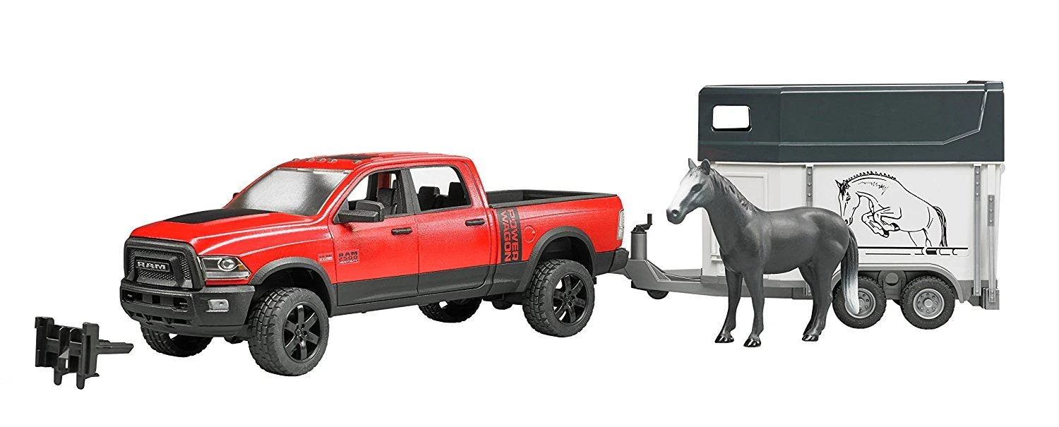 Pferd BRUDER pikapas RAM 2500 su priekaba arkliams ir arkliu 02501