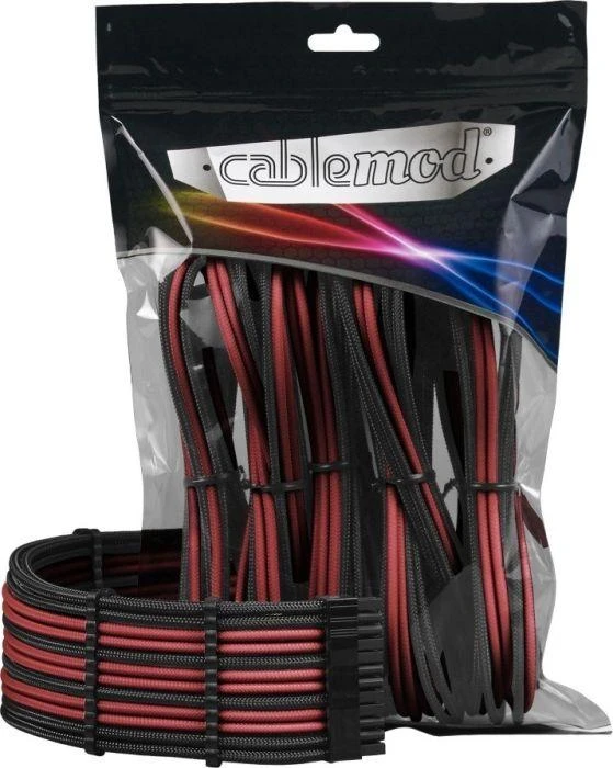 CableMod PRO ModMesh Cable Extension Kit – carbon/raudonos spalvos