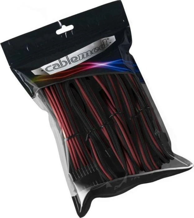 CableMod PRO ModMesh Cable Extension Kit – carbon/raudonos spalvos