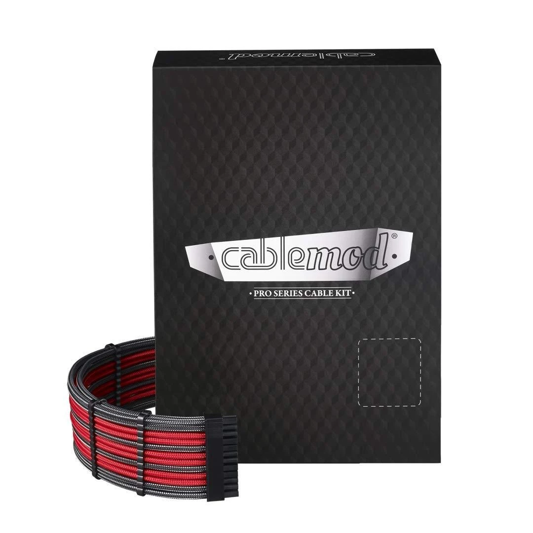 CableMod PRO ModMesh RT ASUS/Seasonic/Phanteks Cable Kits – carbon/raudonos spalvos