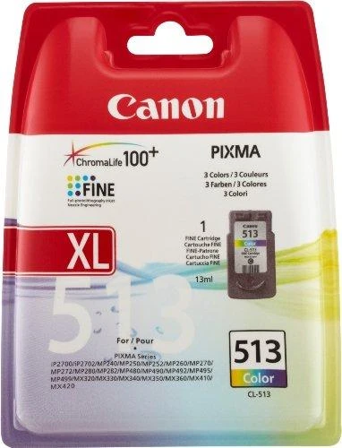 Trispalvis Canon CL-513 | Rašalo kasetė | Žydra, purpurinė, geltona