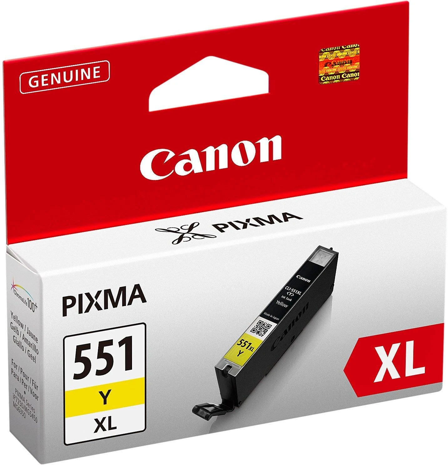 CANON 1LB CLI-551XLY rašalo kasetė geltona didelės talpos 700 puslapių 1 pakuotė XL