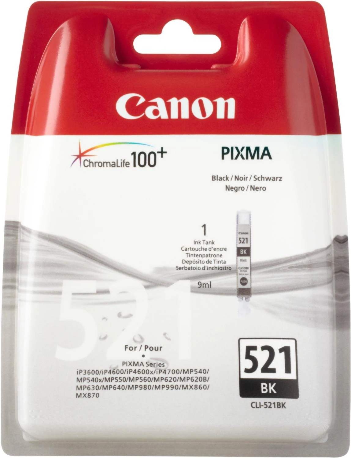 CANON CLI-521bk Ink juodas 9ml iP3600 iP4600 MP540 MP620 MP630 MP980