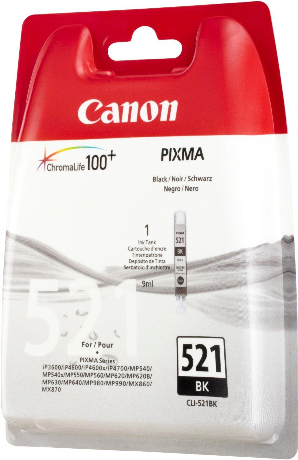 CANON CLI-521bk Ink juodas 9ml iP3600 iP4600 MP540 MP620 MP630 MP980