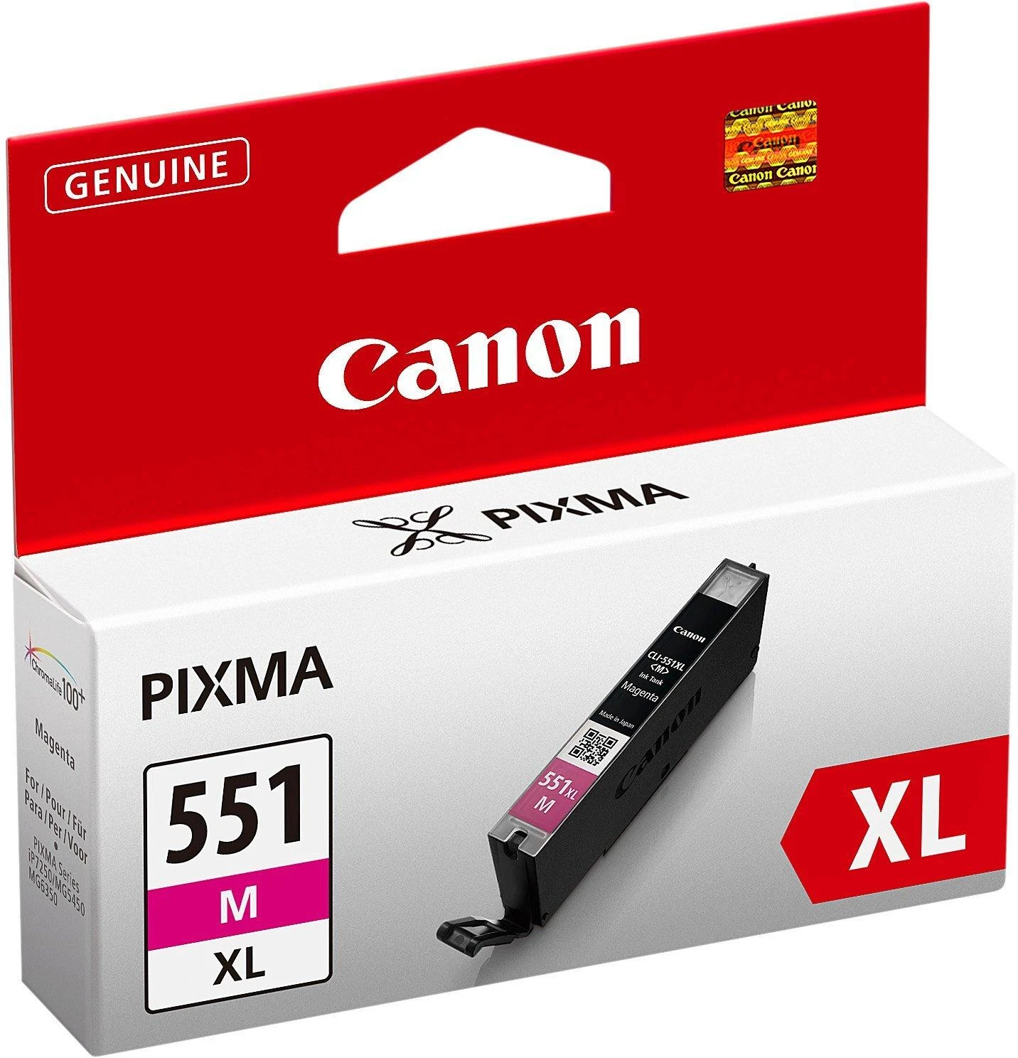 CANON 1LB CLI-551XLM rašalo kasetė purpurinė didelės talpos 680 puslapių 1 pakuotė XL