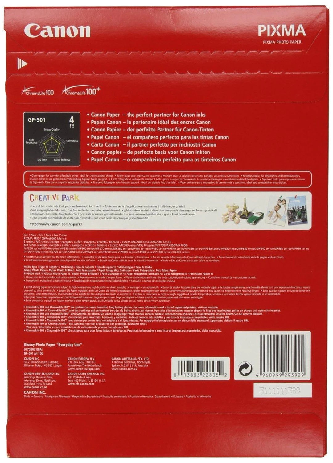 CANON GP-501 fotopopierius blizgus A4 100Blatt