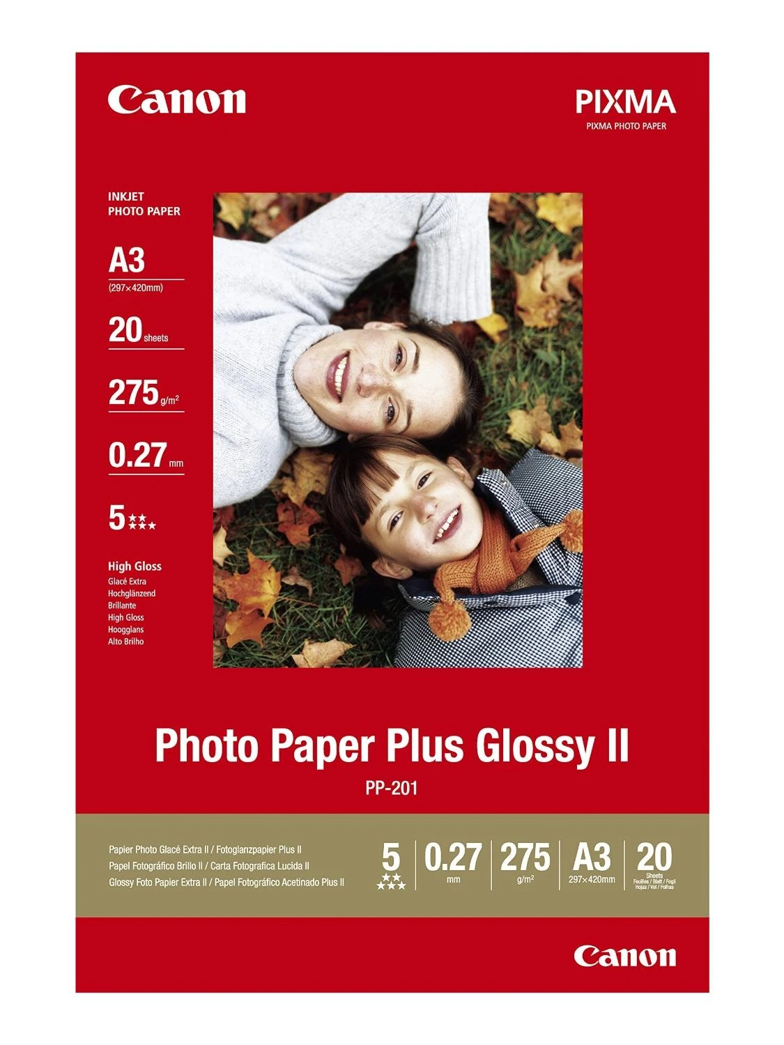 CANON PP-201 Fotopopierius A3 20Lakštai blizgūs