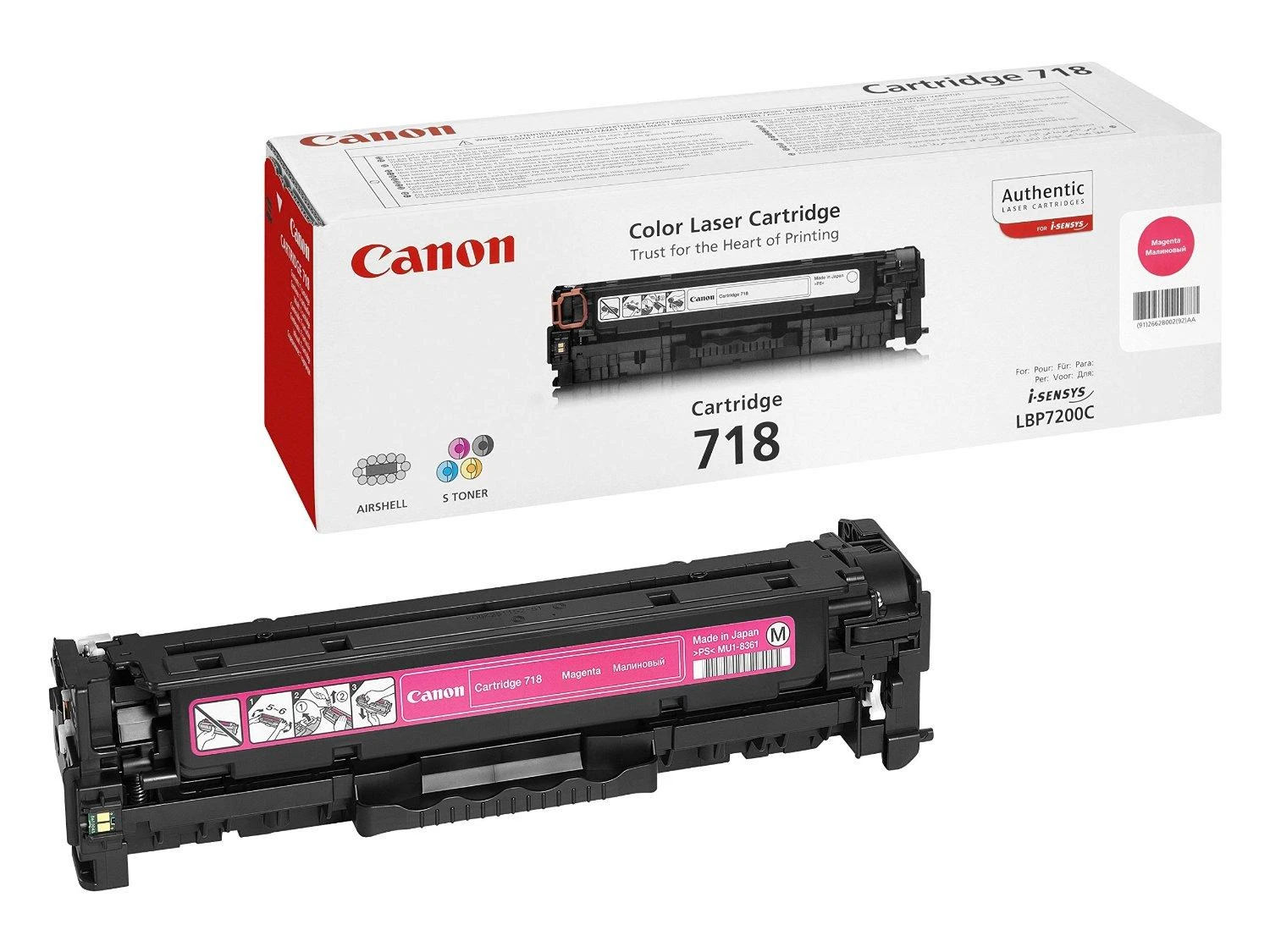 Canon CRG 718 (2660B002) purpurinė kasetė lazeriniams spausdintuvams, 2900 psl.