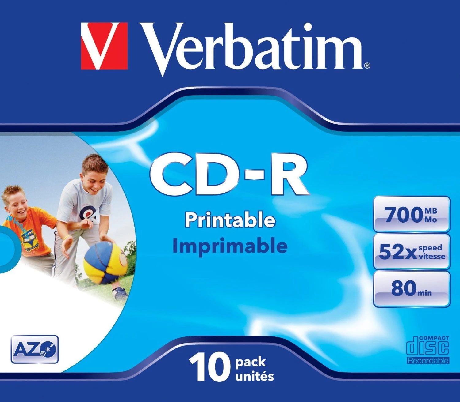 CD-R Verbatim [ brangakmenių dėklas 10 | 700 MB | 52x | Kristalas | DataLife+ AZO ]