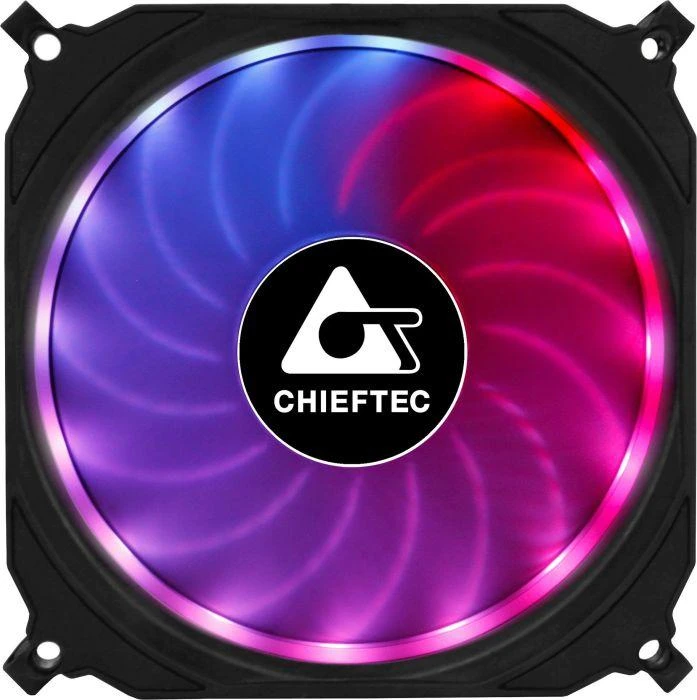 CHIEFTEC 120x120x25mm Tornado RGB ventiliatorius, mažmeninė pakuotė, po vieną