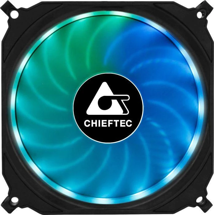 CHIEFTEC 120x120x25mm Tornado RGB ventiliatorius, mažmeninė pakuotė, po vieną