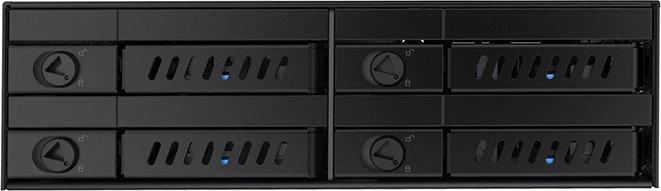 CHIEFTEC 1 x 5,25 colio skyrius, skirtas 4 x 2,5 colio S-ATA HDD karštai keičiamam metalui