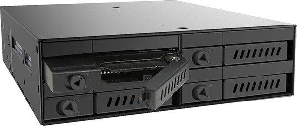 CHIEFTEC 1 x 5,25 colio skyrius, skirtas 4 x 2,5 colio S-ATA HDD karštai keičiamam metalui