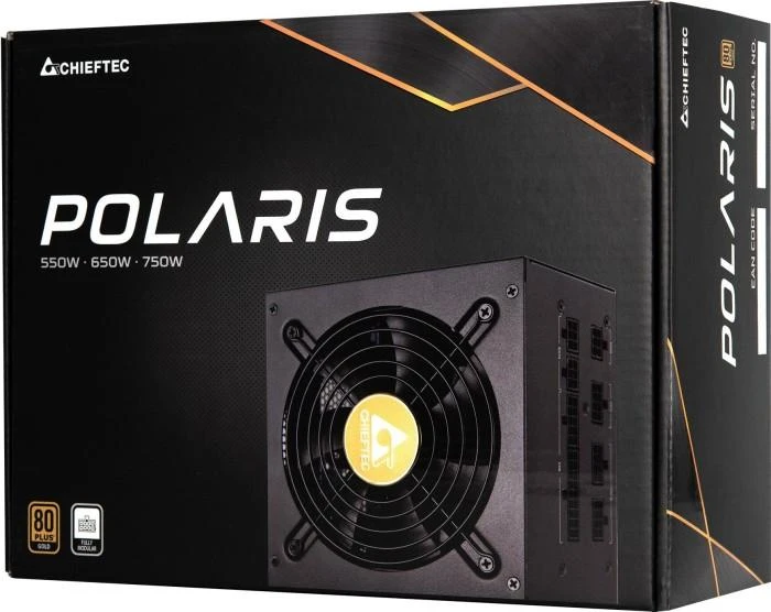 Polaris Maitinimo šaltinis|CHIEFTEC|750 W|Efektyvumas 80 PLUS GOLD|PFC Active|PPS-750FC