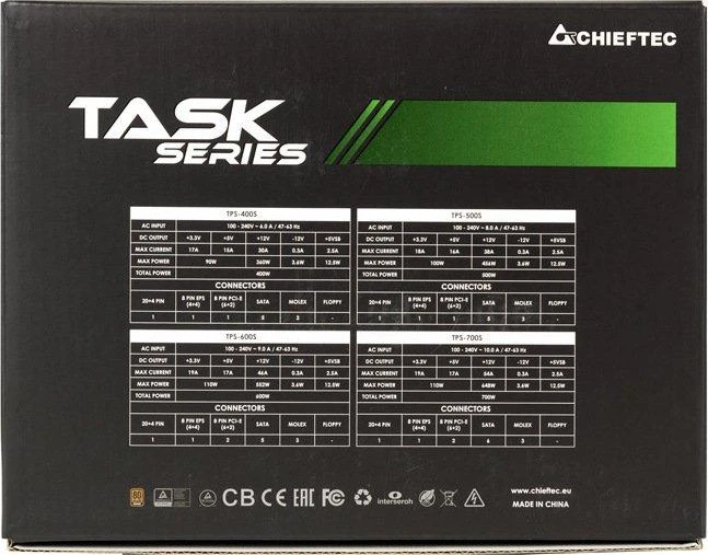 CHIEFTEC TASK 500W PSU 80+ Bronza