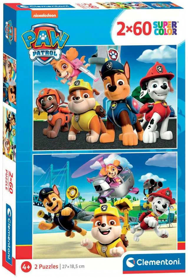 Clementoni Dėlionė 2x60 vnt. - Šunyčiai patruliai (Paw Patrol)
