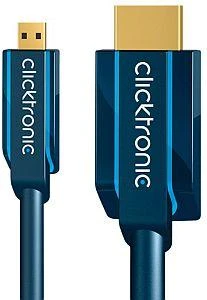 CLICKTRONIC Kabelis HDMI – micro HDMI 2.0 4K 60Hz 5m