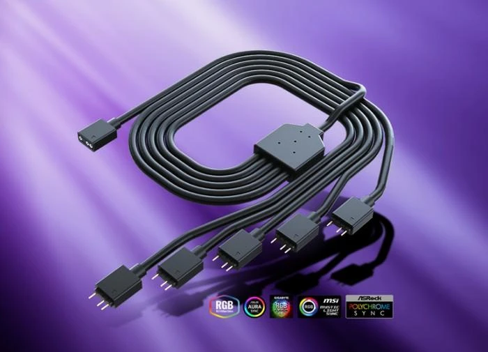 Cooler Master MFX-AWHN-1NNN5-R1 kompiuterio aušinimo komponentas Motininė plokštė RGB šakotuvo laidas Juoda