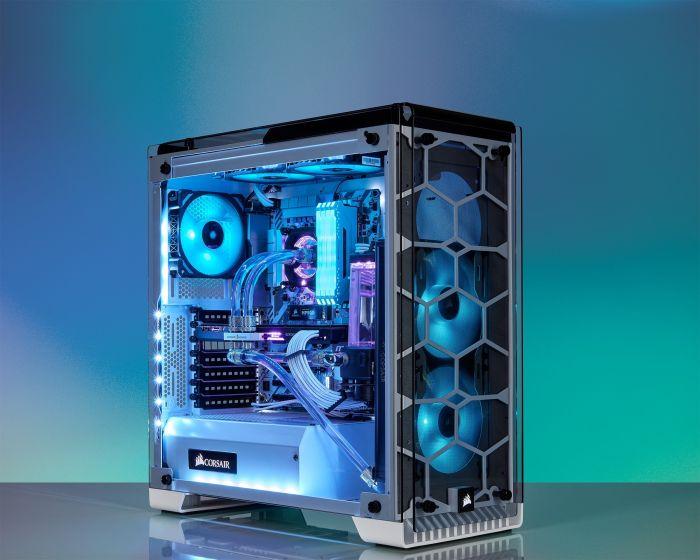 „Corsair Hydro X Series XF Hardline“ jungtis, skirta tiesiai G1/4 colio BSPP sriegiui į 14 mm išorinio skersmens kietą vamzdį - 4 vnt. pakuotėje, sidabrinis
