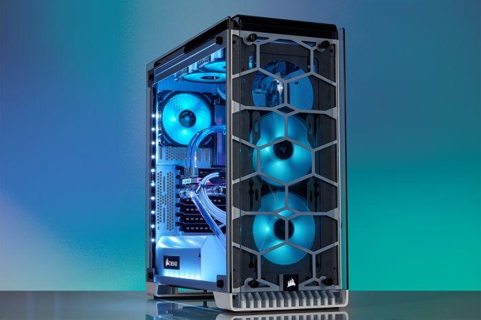 „Corsair Hydro X Series XF Hardline“ jungtis, skirta tiesiai G1/4 colio BSPP sriegiui į 14 mm išorinio skersmens kietą vamzdį - 4 vnt. pakuotėje, sidabrinis