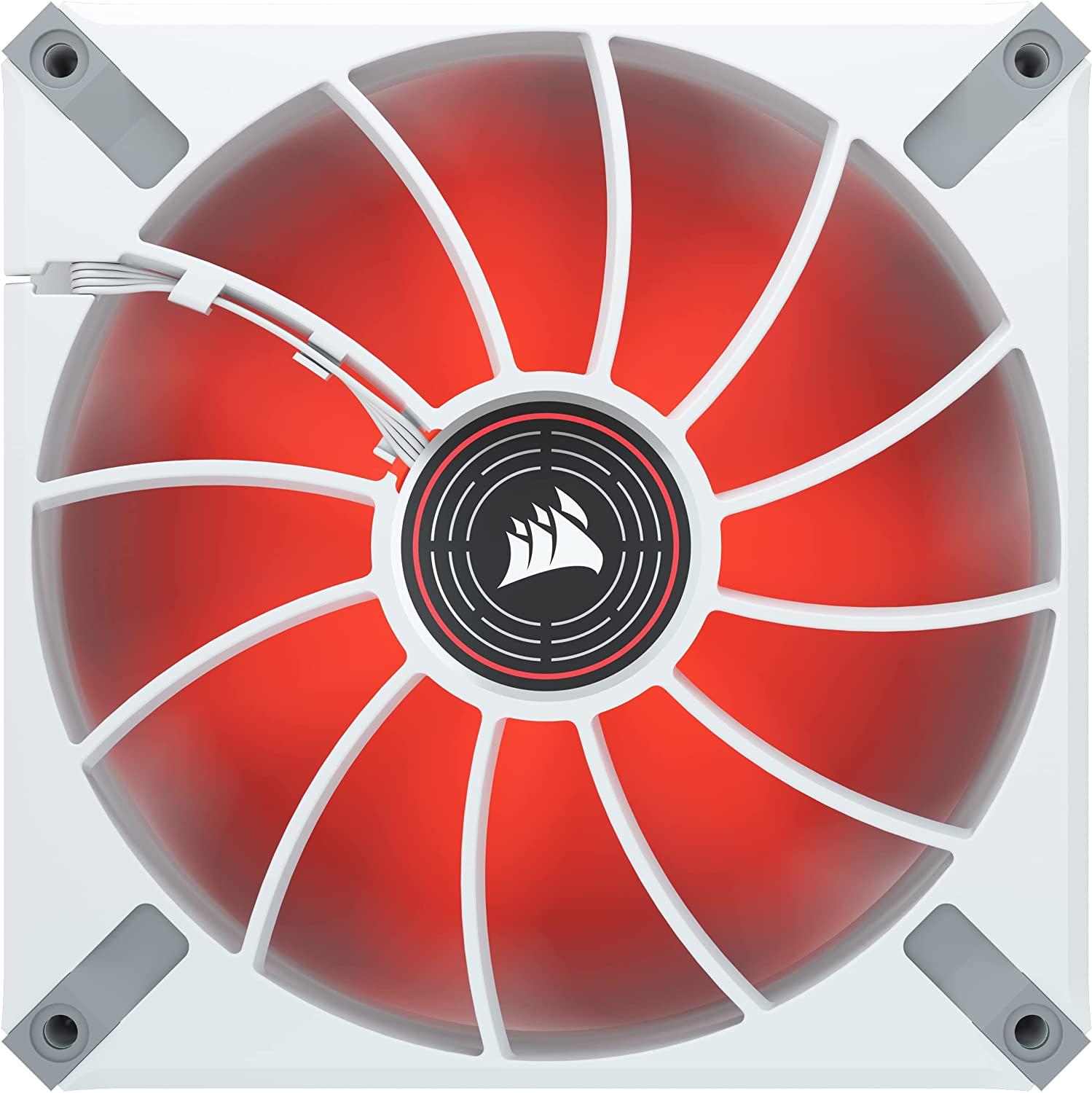 Corsair ML140 LED ELITE Baltas - Raudona | 140 mm korpuso ventiliatorius