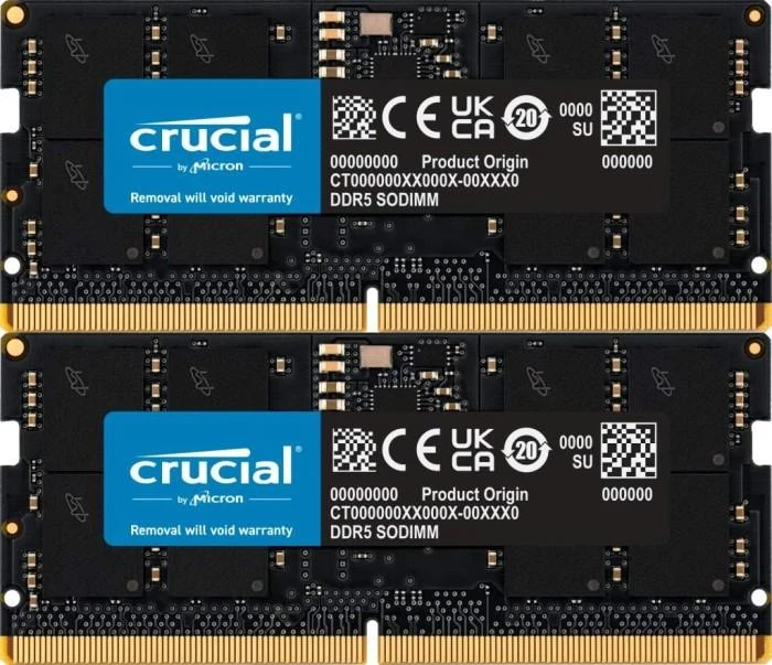 Nešiojamo kompiuterio atmintis 4800 32GB Crucial 2x16GB KIT CL40 SODIMM