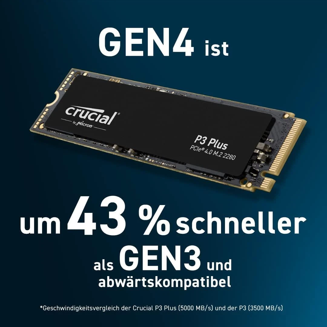 „Crucial P3 Plus“ 500 GB 3D NAND NVMe PCIe M.2 SSD