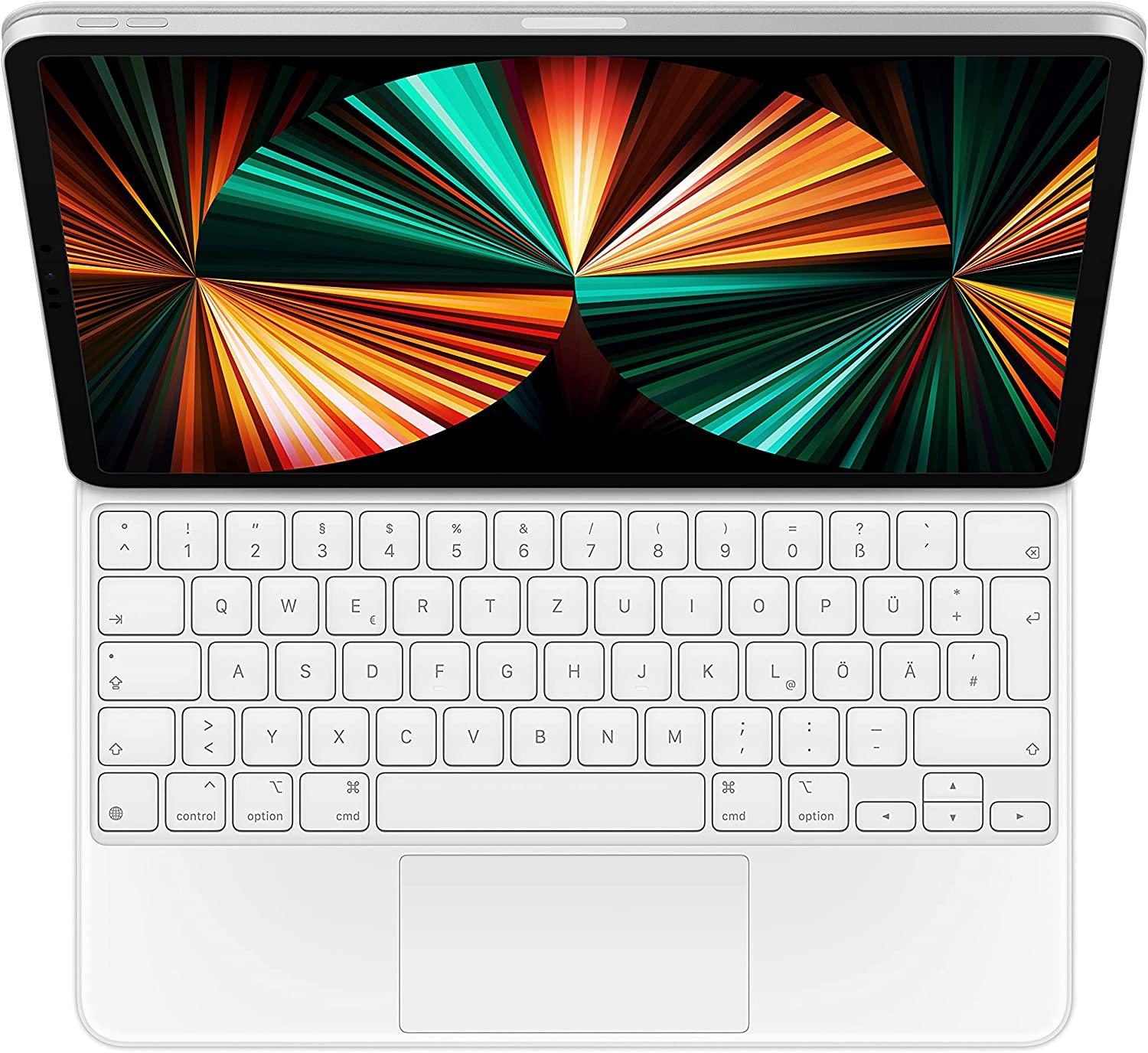 Apple Magic Keyboard, skirtas iPad Air 13 colių (2026) M4 / (2025) M3 / (2024) M2 / iPad Pro 12.9 (2018/2020/2021/2022) – QWERTZ / DE – Balta