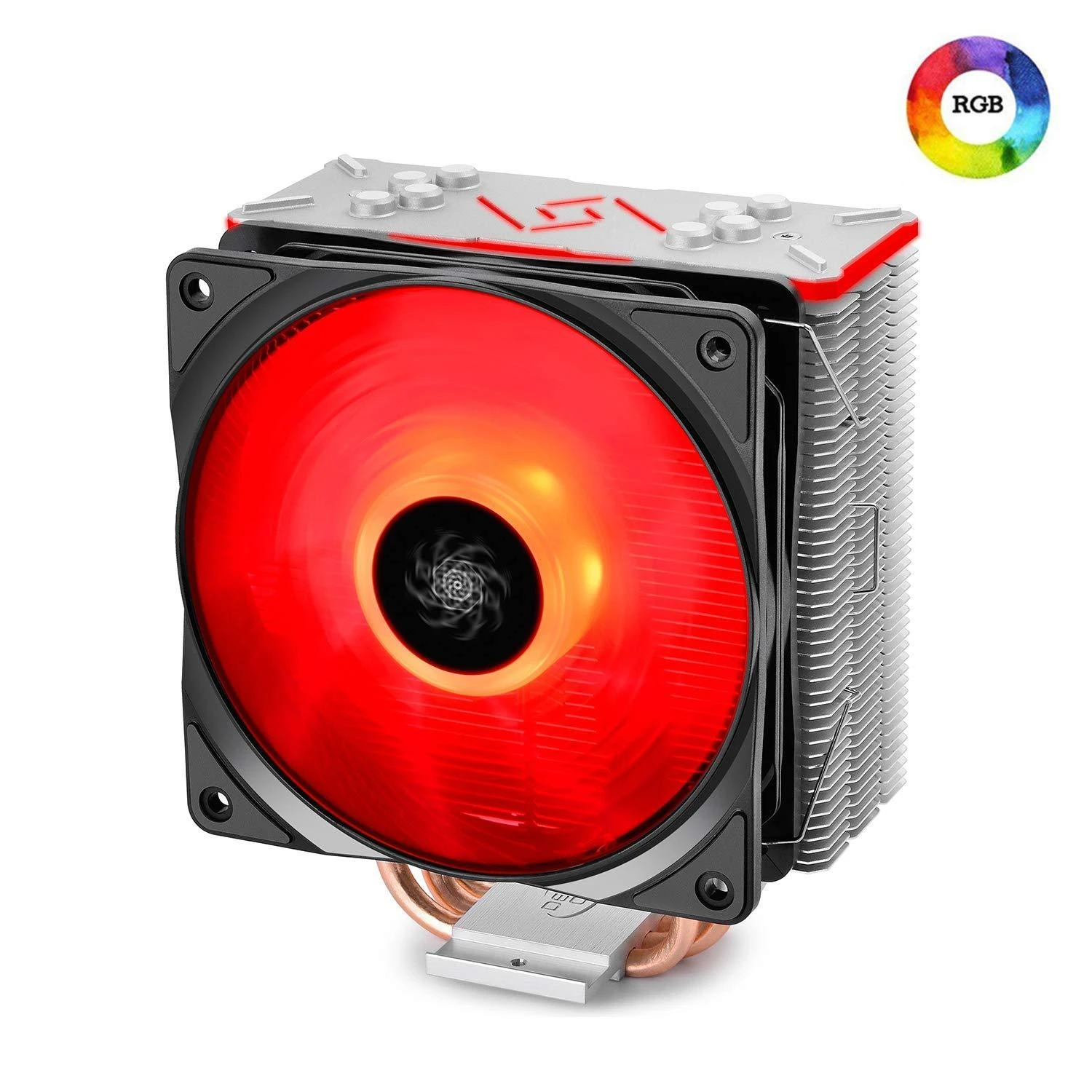 „Deepcool Gammaxx GT“ aušintuvas, 0,5 mm storio pelekai ir 4 šilumos vamzdžiai, 120 mm RGB ventiliatorius, „Intel /115x/1366/20XX“ ir „AMD AM x/FM x“ universalus, „Oro vėsintuvas“, „Intel 150W“, „AMD 140 W“