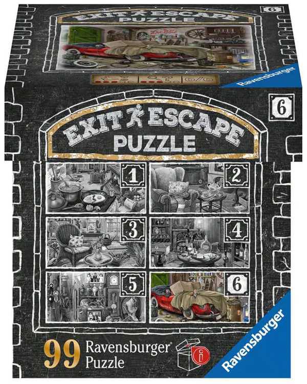 Ravensburger EXIT dėlionė 99 vnt. - Garažas aprašymas - Prekės nuotrauka