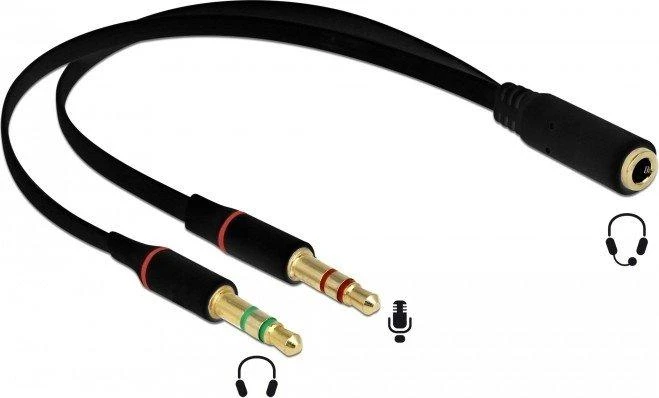 Delock 3.5mm garso skirstytuvas su mikrofono jungtimi