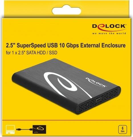 Kieszeń Delock 2.5″ SATA HDD / SSD - USB-C 3.2 Gen 2 (42610)
