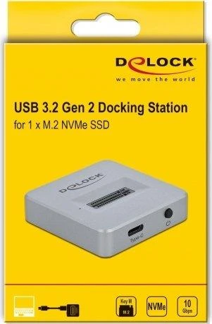 DELOCK M.2 prijungimo stotis, skirta M.2 NVMe PCIe SSD su USB Type-C lizdu