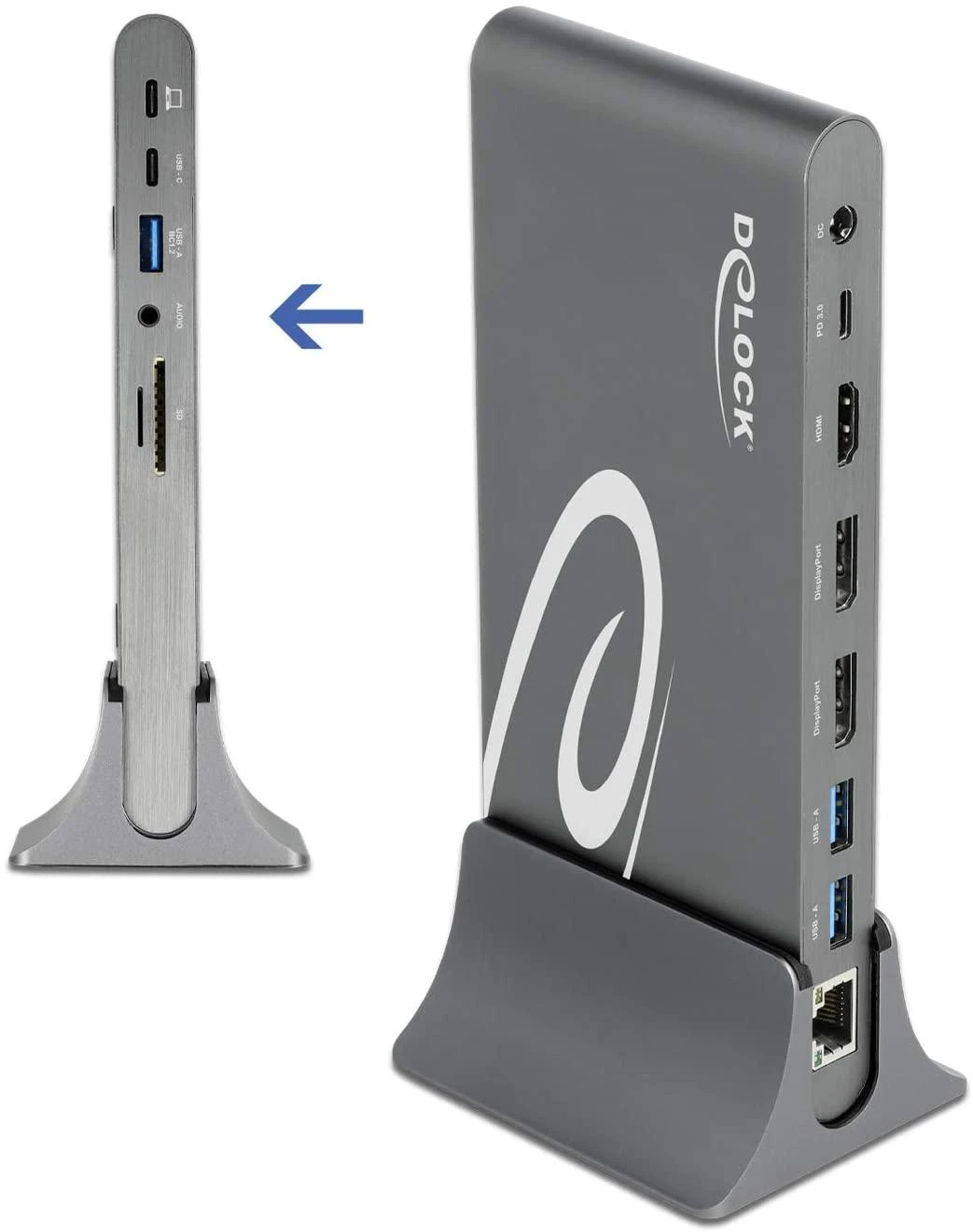 „Delock USB Type-C™ DP 1.4“ prijungimo stoties trigubas 4K ekranas –