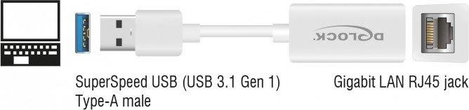 Delock USB-A Gigabit LAN adapteris