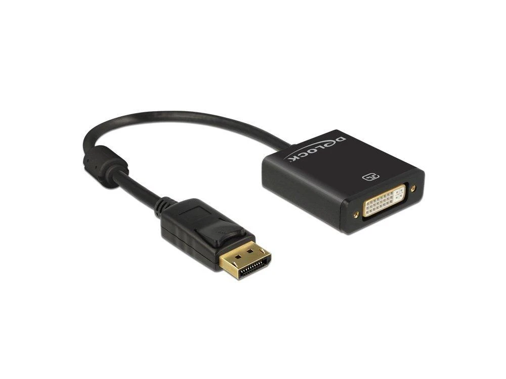 DELOCK Adaptorcable DisplayPort 1.2 kištukas > DVI 24+5 lizdas juodas 4K Active
