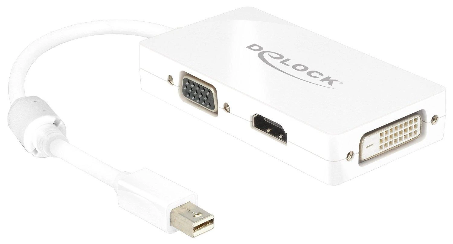 DELOCK Adapteris mini Displayport 1.1 male > VGA / HDMI / DVI moteriškas Pasyvus baltas