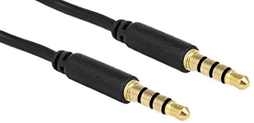 Delock kabelio lizdas 3,5 mm 4 kontaktų vyriškas > vyriškas 3 m juodas