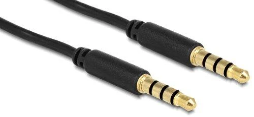 KABELIS MINIJACK 4 PIN M/M 1M 5M JUODA DELOCK