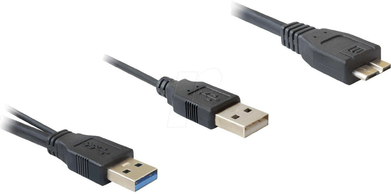DELOCK kabelis USB 3.0 Y 1x USB 3.0 micro-B St+ USB 2.0-A St 20cm